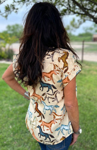 Cotton and Rye.               Wild Horses Button Up