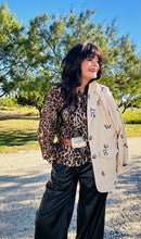 Leopard Bow Tie Chiffon Blouse