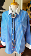 Blue Multi Stripe Button Down
