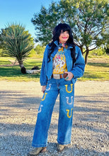 Lucky Horseshoe Painted Jeans
