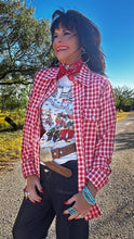Howdy Hanny Red Gingham Pearl Snap Shirt