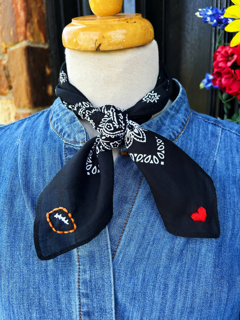 Embroidered Love Bandana