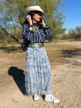 Tiered Ruffle Tulle Maxi Skirt