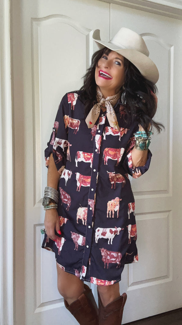 Cattle Queen Pearl Snap Dress