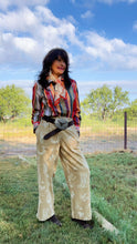 Western Print Wide Leg Pants