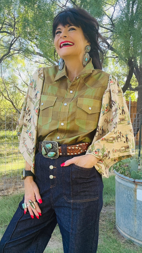 Buckaroos and Plaid Top