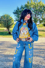 Lucky Horseshoe Painted Jeans