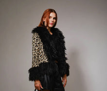 Leopard Fur Trim Coat
