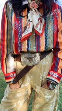 Western Print Wide Leg Pants