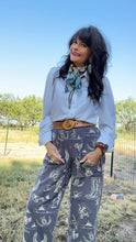 Western Print Wide Leg Pants