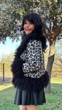 Leopard Fur Trim Coat