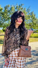 Leopard Bow Tie Chiffon Blouse
