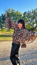 Leopard Ruffle Chiffon Blouse