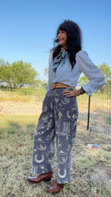 Western Print Wide Leg Pants