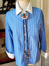 Blue Multi Stripe Button Down
