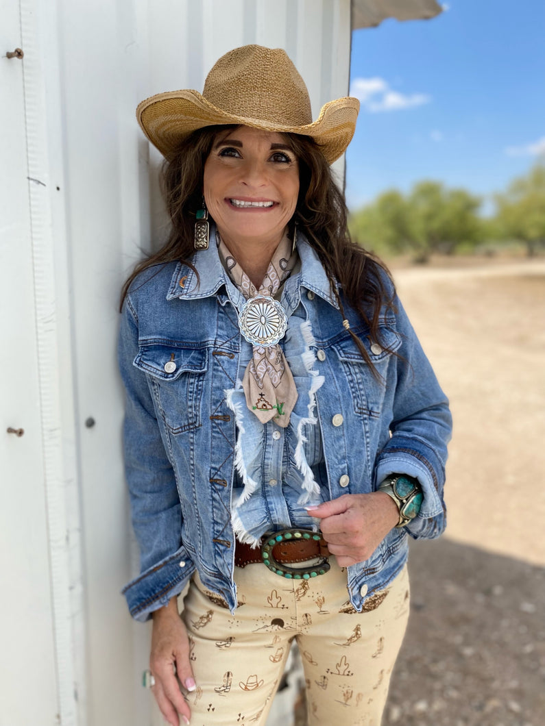 Horseshoe Denim Jacket-Denim jacket-Pradera - purveyors of the west
