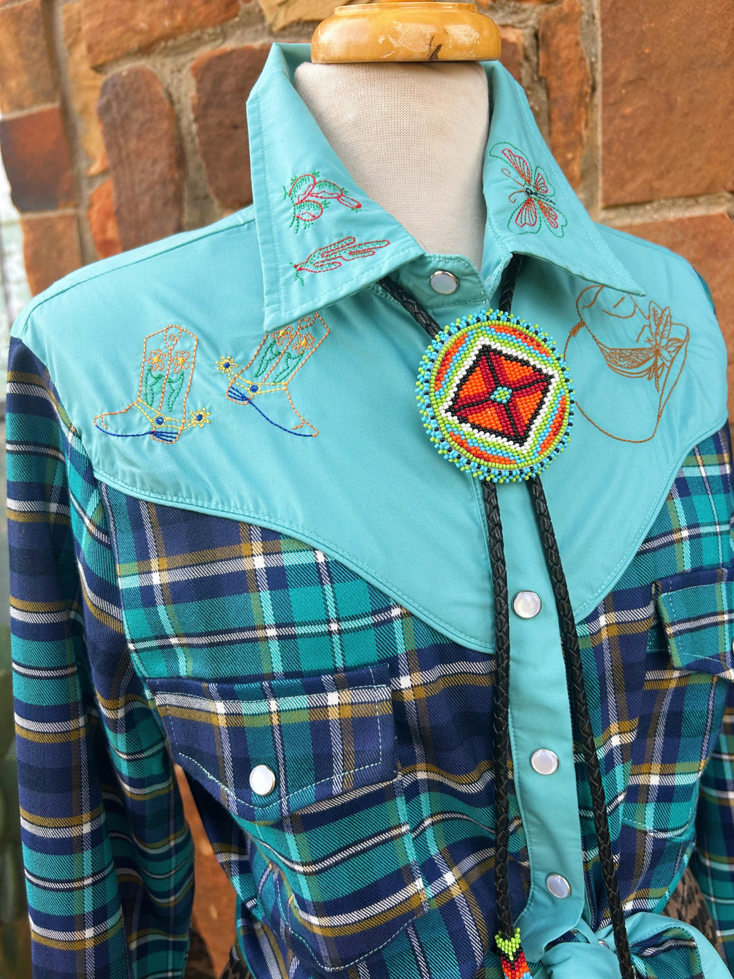 Howdy Hanny Butterfly +Hat Pearl Snap Blouse