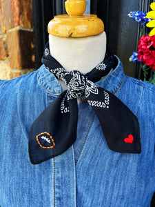 Embroidered Love Bandana