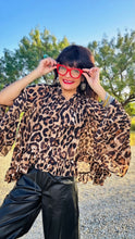 Leopard Ruffle Chiffon Blouse