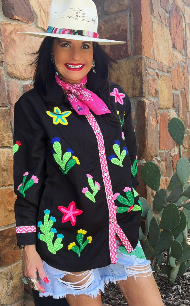 Cactus Lovin’ Embroidered Blouse