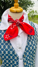 USA Red Embroidered Bandana