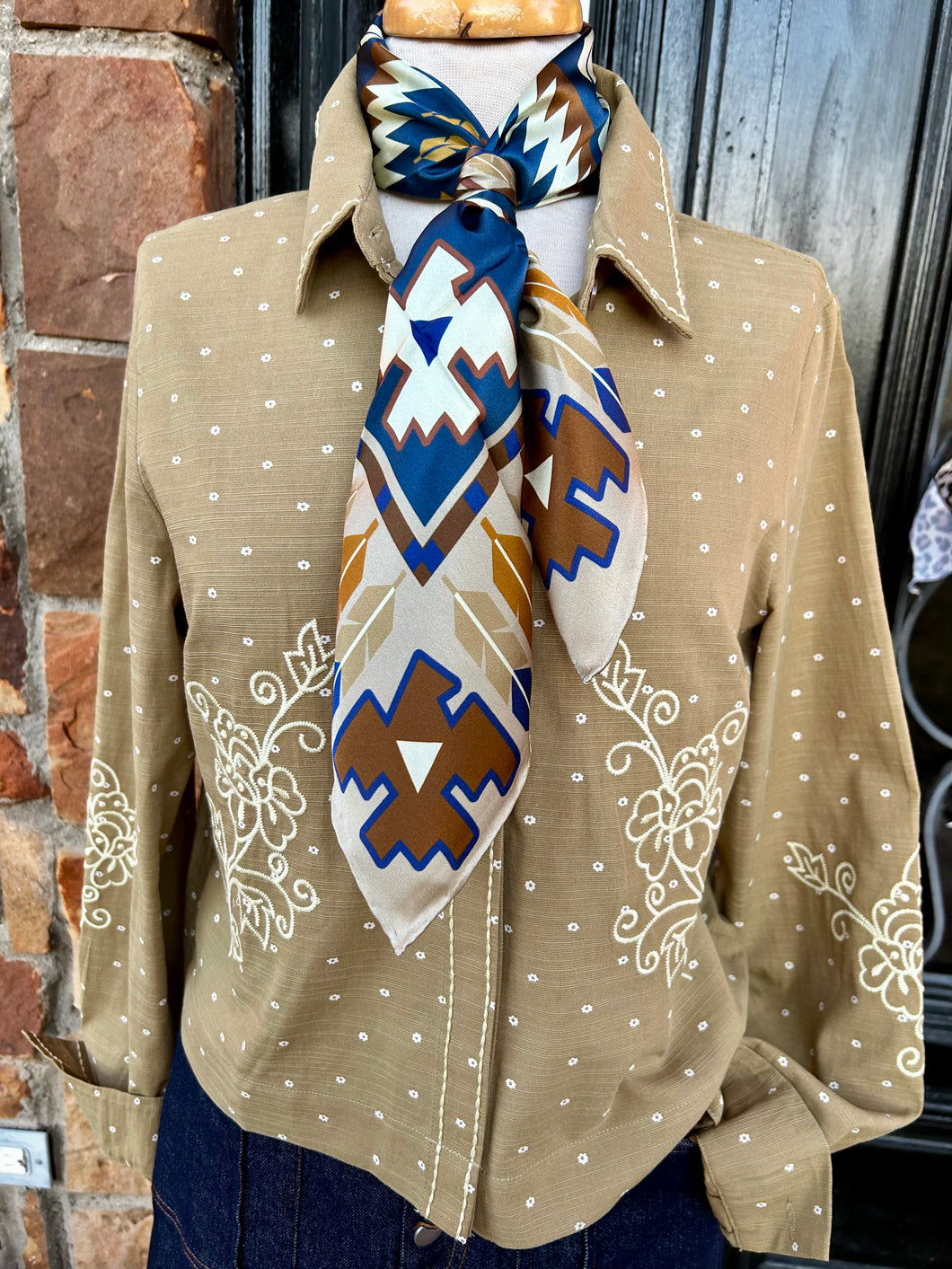 Laramie Embroidered Button Up Blouse