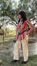 Western Print Wide Leg Pants
