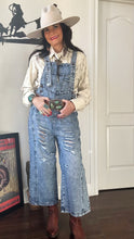 Distressed Wide Leg Overalls