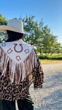 Horseshoe Cream and Tan Fringe Shrug