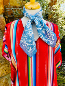 XOXO Cowboy Blues Scarf