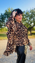Leopard Ruffle Chiffon Blouse
