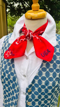 USA Red Embroidered Bandana