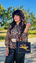 Leopard Bow Tie Chiffon Blouse