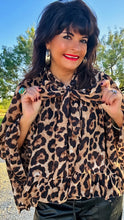 Leopard Ruffle Chiffon Blouse