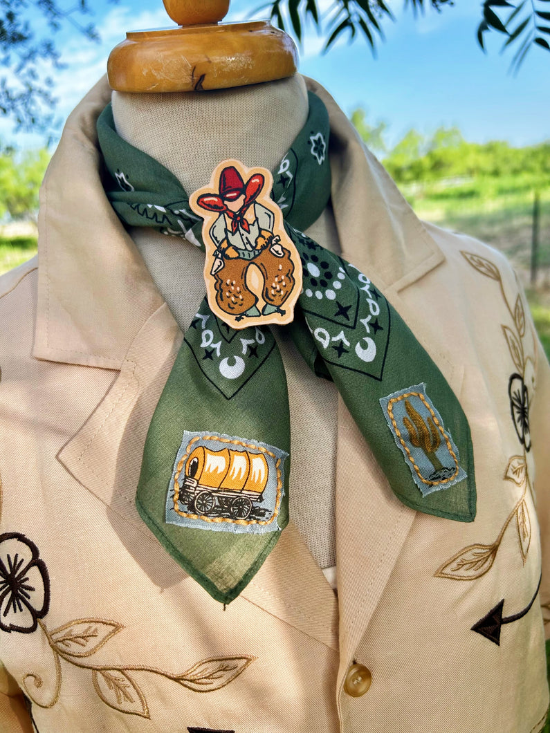 Howdy Cowboy Leather Pin