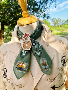 Howdy Cowboy Leather Pin
