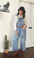 Distressed Wide Leg Overalls