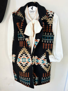 Carly Aztec Fur Collar Vest