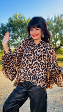 Leopard Ruffle Chiffon Blouse
