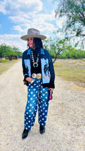 Denim Polka Dot Barrel Jeans
