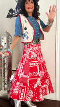 Bandana Print Midi Skirt