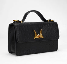 Ostrich Leather Black Bag