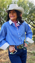 Blue Multi Stripe Button Down