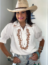 Josie Embroidered Puff Sleeve Top