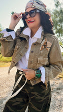 Yellow Horse Cropped Denim Jacket