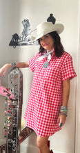 Red Gingham Shirt Dress