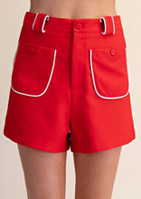 Red High Waist Shorts