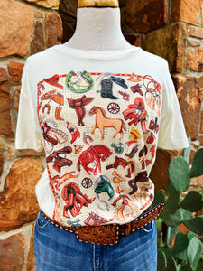 Vintage Horse Pins XOXO Tee