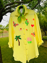Italian Gauze Butterfly Cactus Shirt