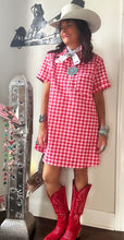 Red Gingham Shirt Dress